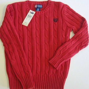 Chaps Boy's Pullover Cable Knit Sweater Size 4 4T Red